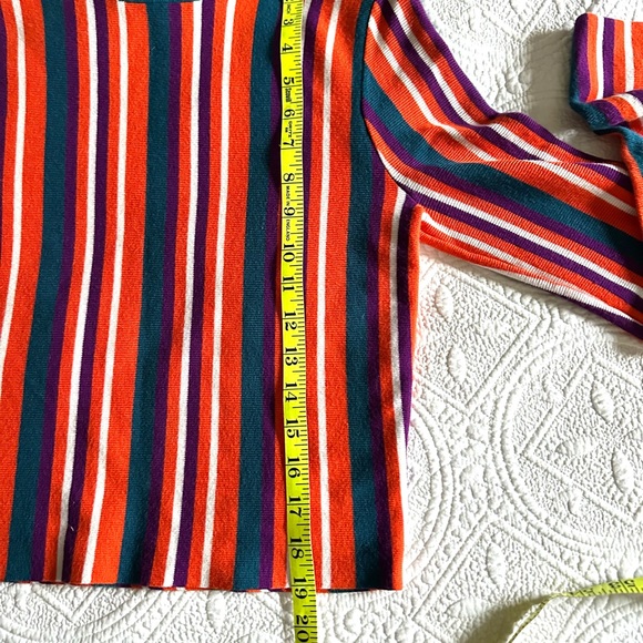 Victor Glemaud Cropped Long Sleeve Strip Sweater Sz XS - Picture 12 of 16